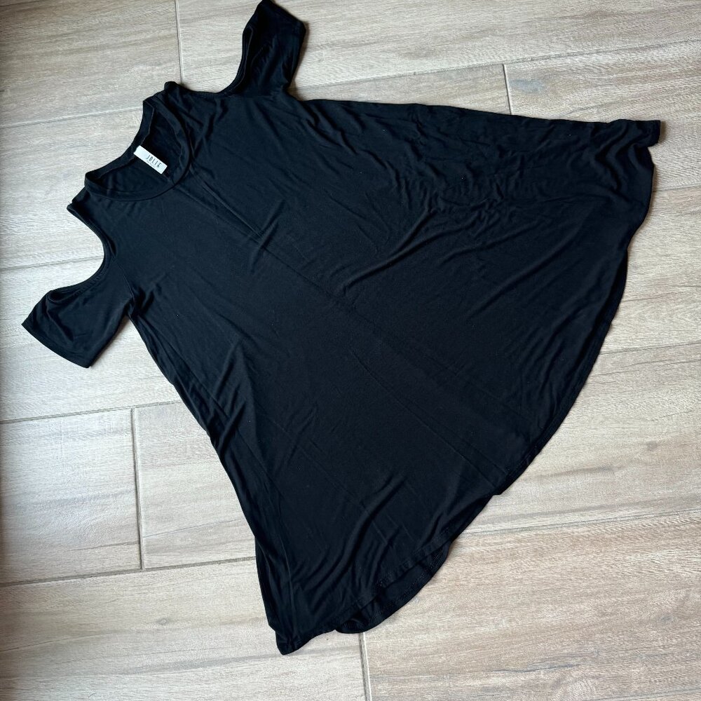 Jolie Black Cold Shoulder Dress - Size Large - Jersey Knit Stretch